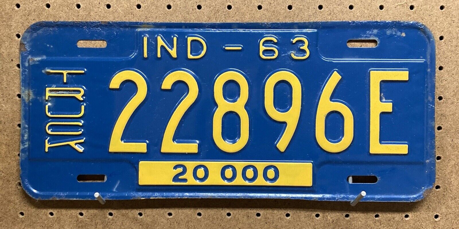 1963 Indiana License Plate Truck
