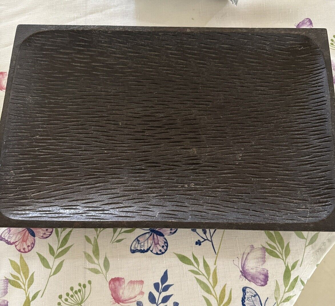 Vintage. Solid Wood Bowl/Tray. Unique Design.  Use For Display, Mail, Money Tray