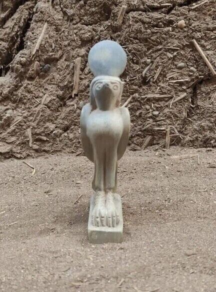 Rare Ancient Egyptian Horus: Majestic God of the Sky Falcon Bird Statue - An Exq