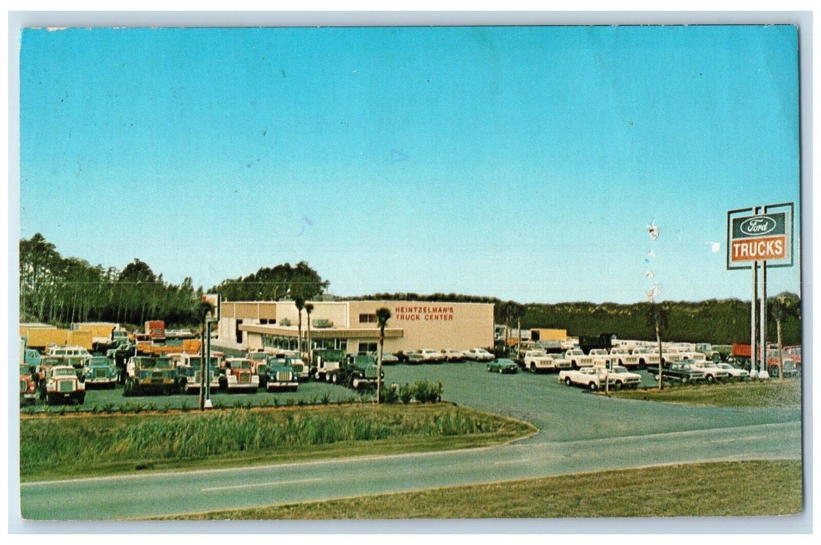 Ford Trucks Heintzelman\'s Truck Center Inc. Orlando Florida FL Vintage Postcard
