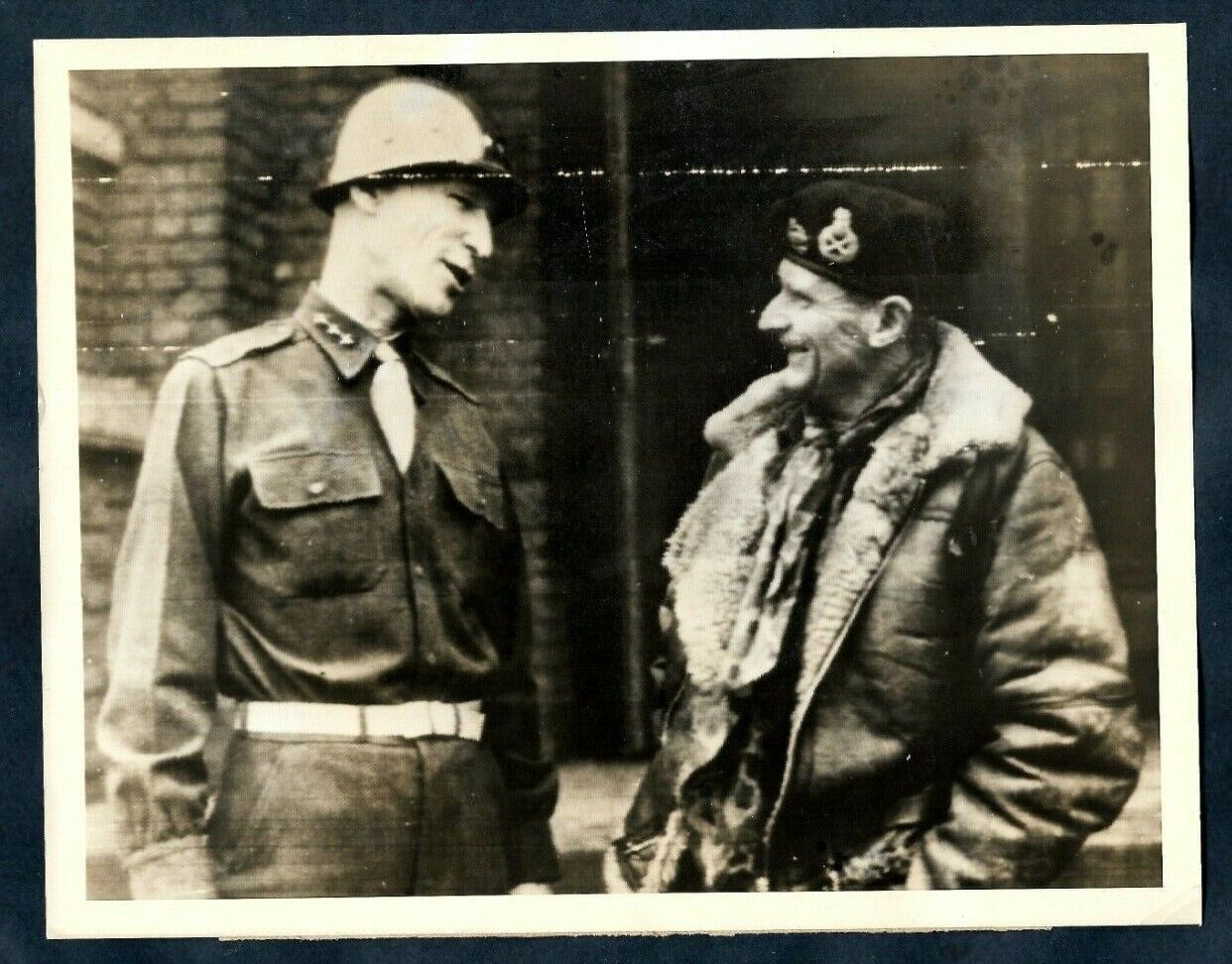 WWII ALLIED LEADERS SIR BERNARD MONTGOMERY & WILLIAM H SIMPSON 1944 Photo Y 246