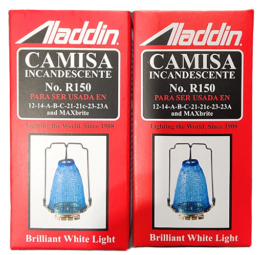 TWO BRAND NEW IN BOX ALADDIN LAMP CAMISA INCANDESCENTE PART # R150 FRESH PRODUCT