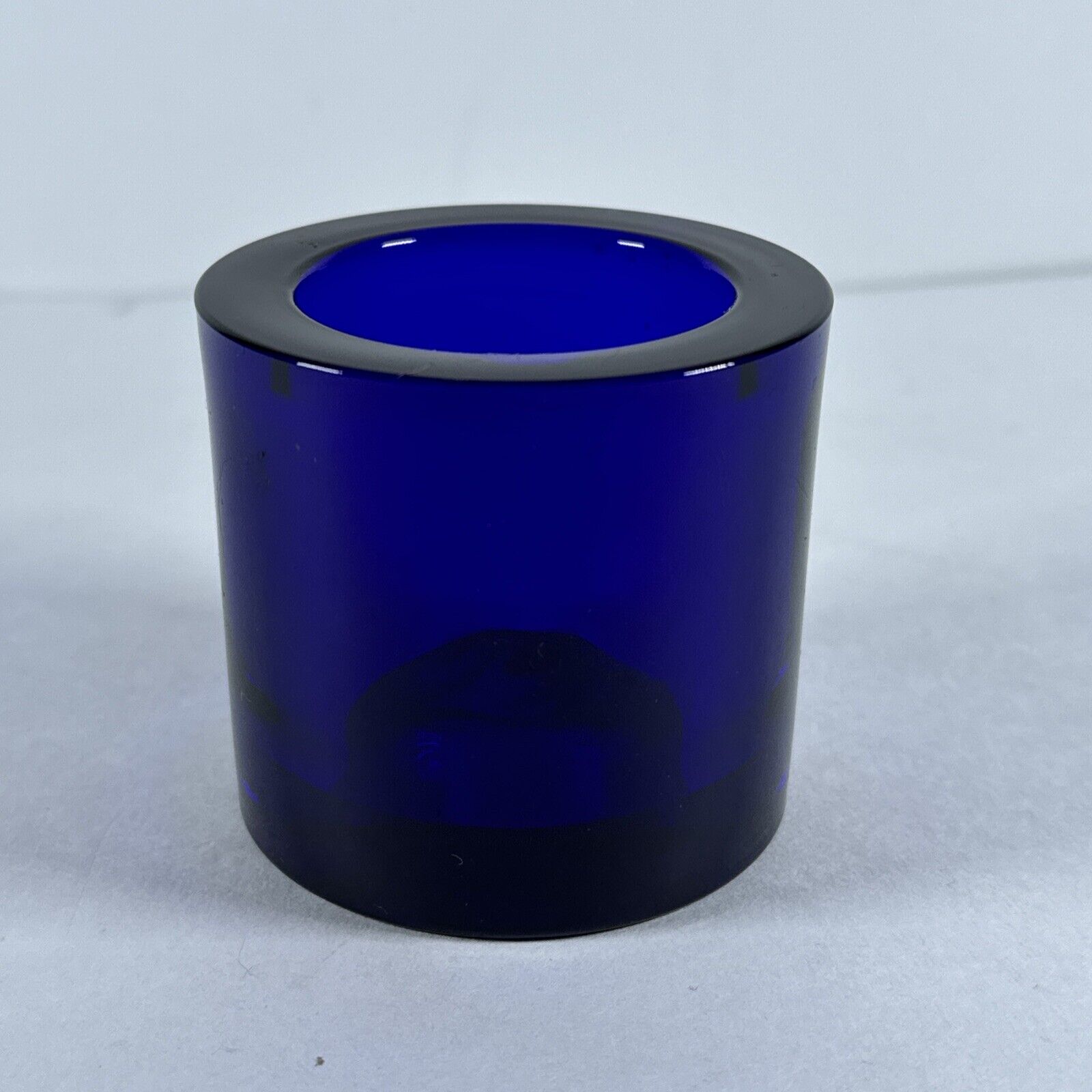 Marimekko Iittala KIVI Cobalt Blue Glass Votive Candle Tealight Holder Finland