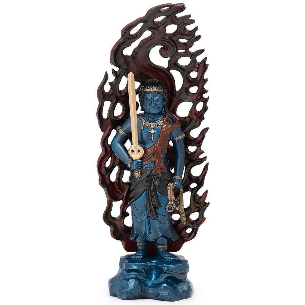 Japanese Buddhist Statue Fudo-Myouou 不動明王 6.10 inch Amulet Alloy Japan