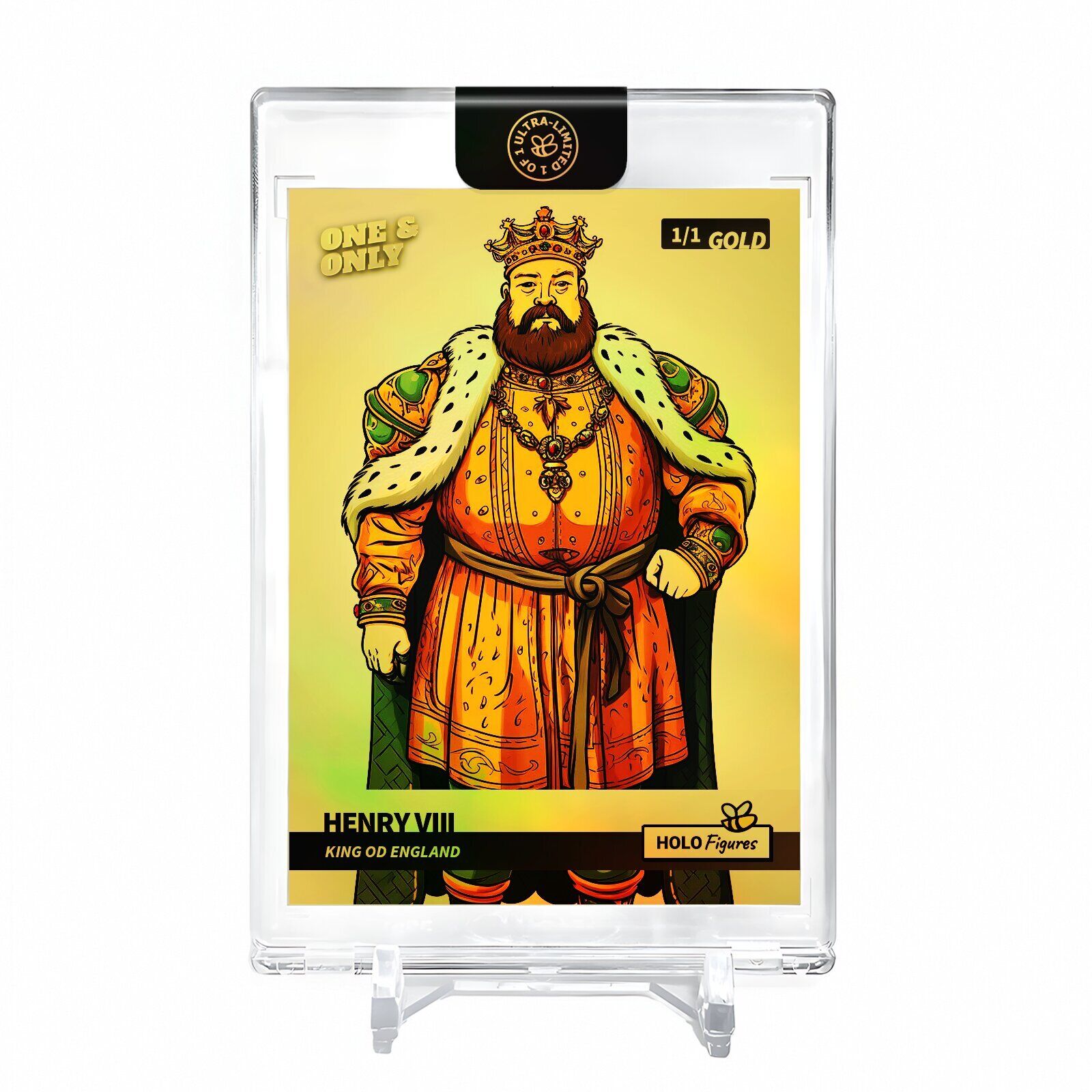 KING HENRY VIII Caricature Card 2023 GleeBeeCo Holo Figures #KNCR *GOLD* 1/1