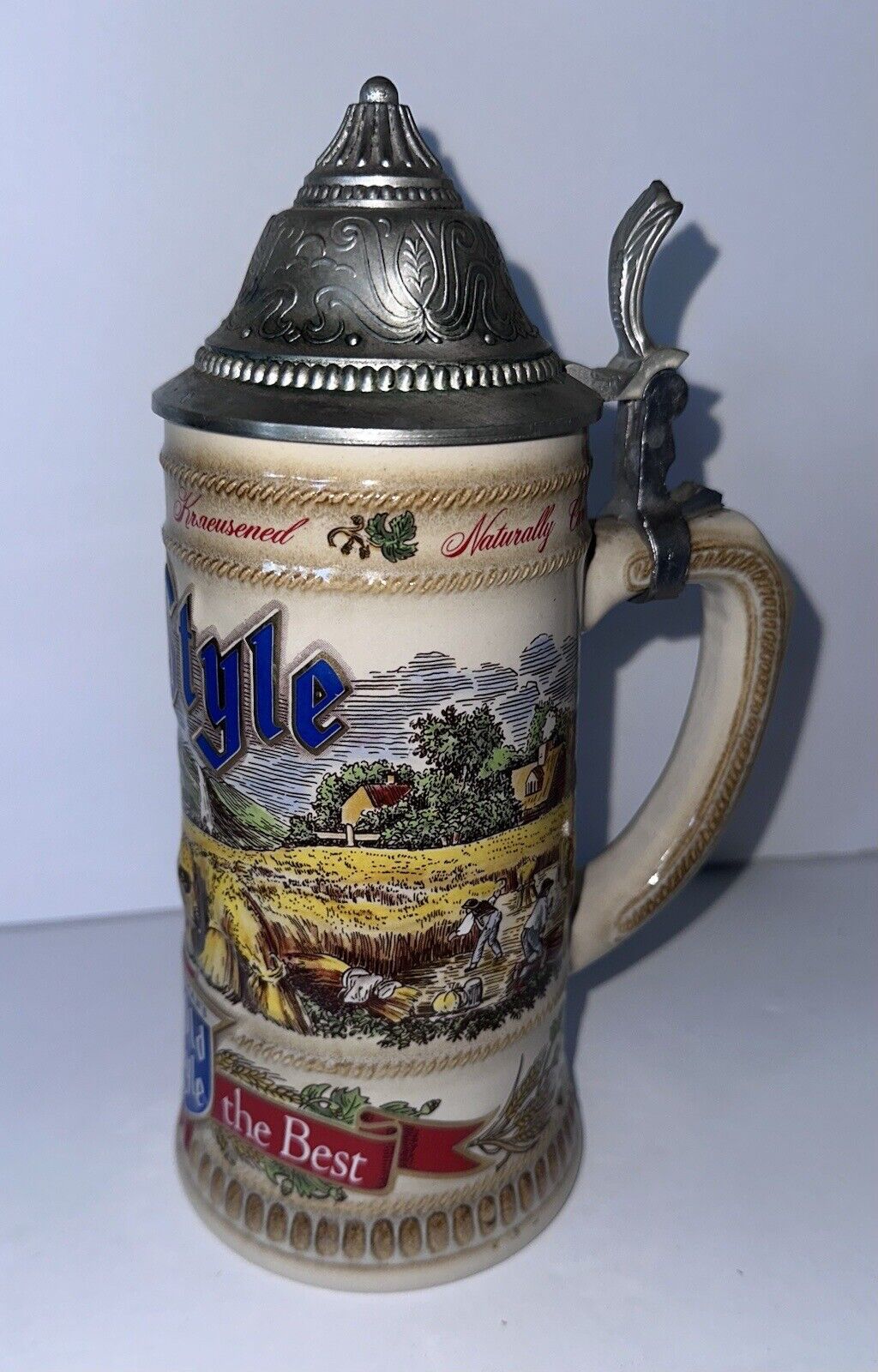 Vintage Old Style Lidded Beer Stein 1988 Made by Gerz West Germany EUC