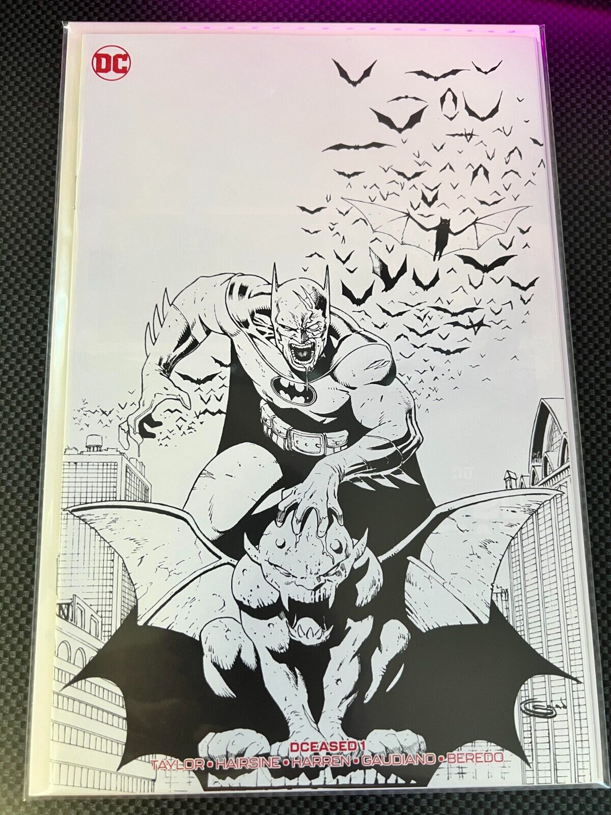 DCeased #1 Sajad Shah Planet Awesome Batman B&W Sketch Variant DC 2019 9.6