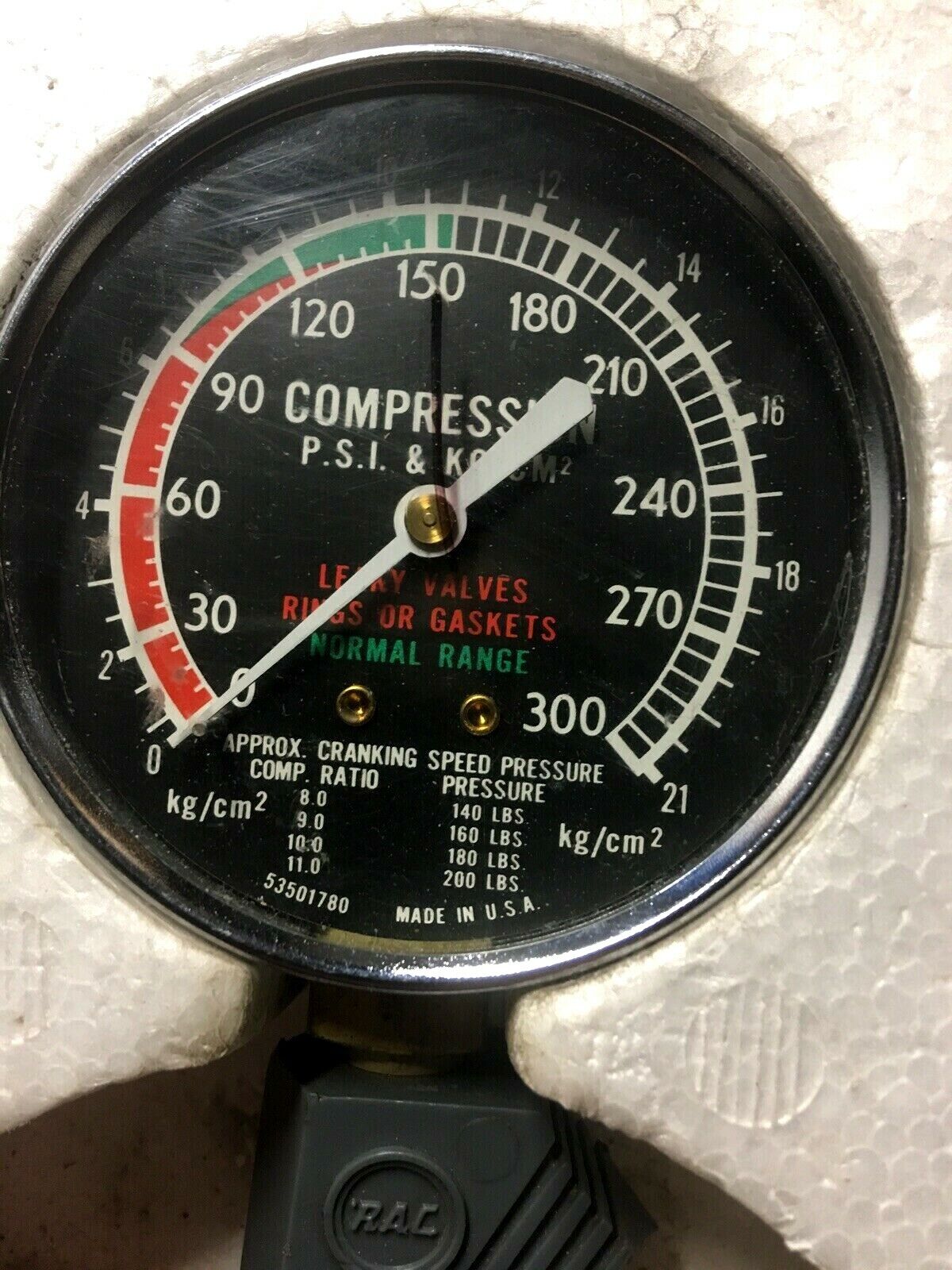 Vintage RAC Compression Gauge 