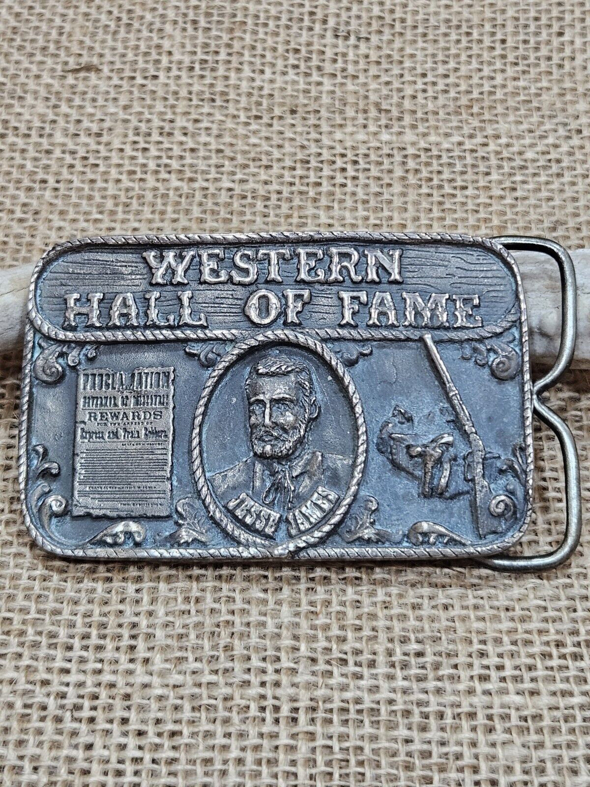 Very Rare Western Hall Of Fame Jesse James Sterling Silver Buckle