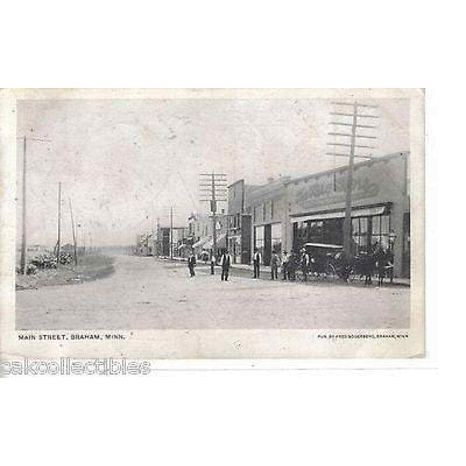 Main Street-Braham,Minnesota 1907 (Horse and Wagon)