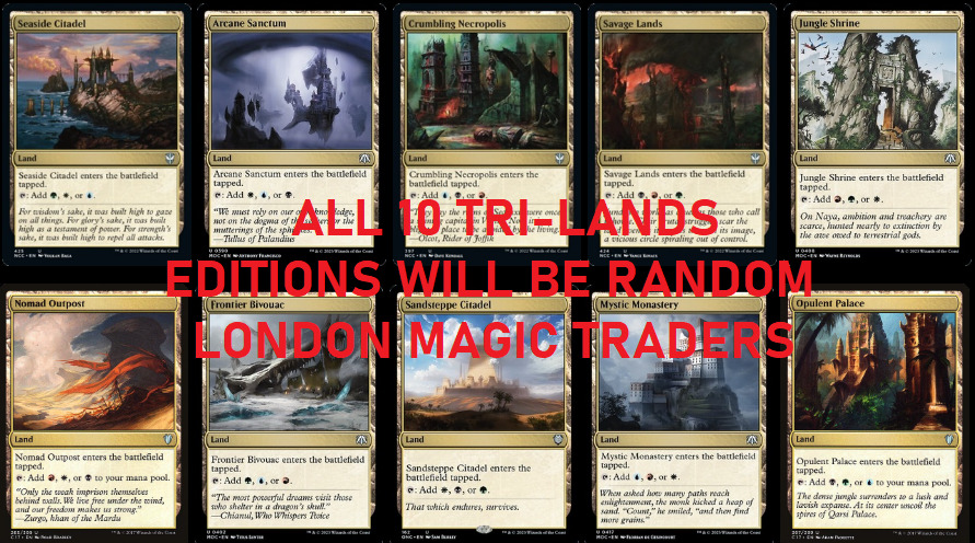 10 x TRI-LANDS ( Mixed Editions, Full Set = 1 of each ) [ EX ] [ Magic MTG ]