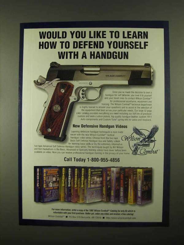 1997 Wilson Combat Pistol Ad - Learn How to Defend