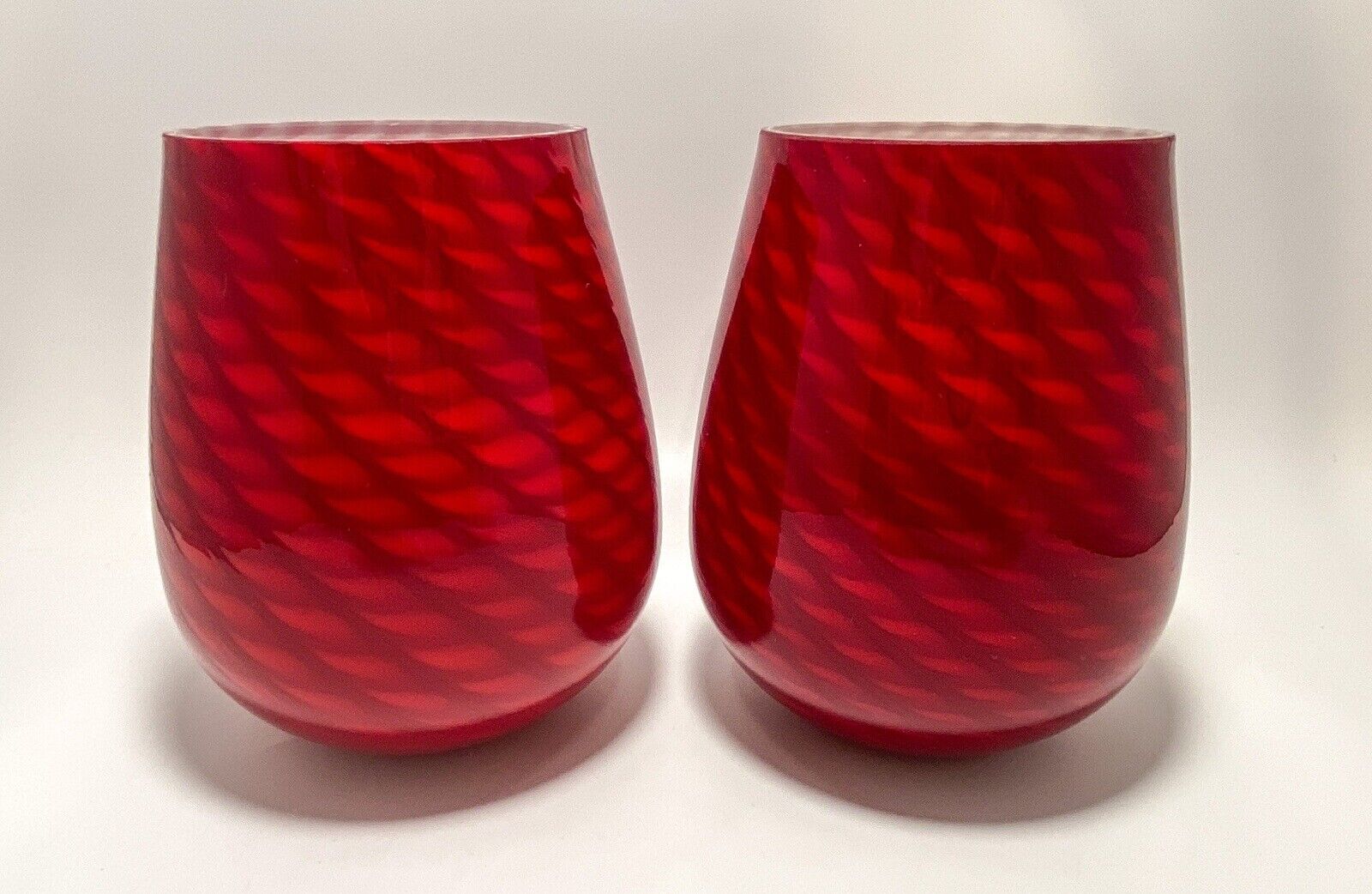 Murano Glass Red Swirl Hand Blown glass 6x5 inch Pendant Ceiling Light