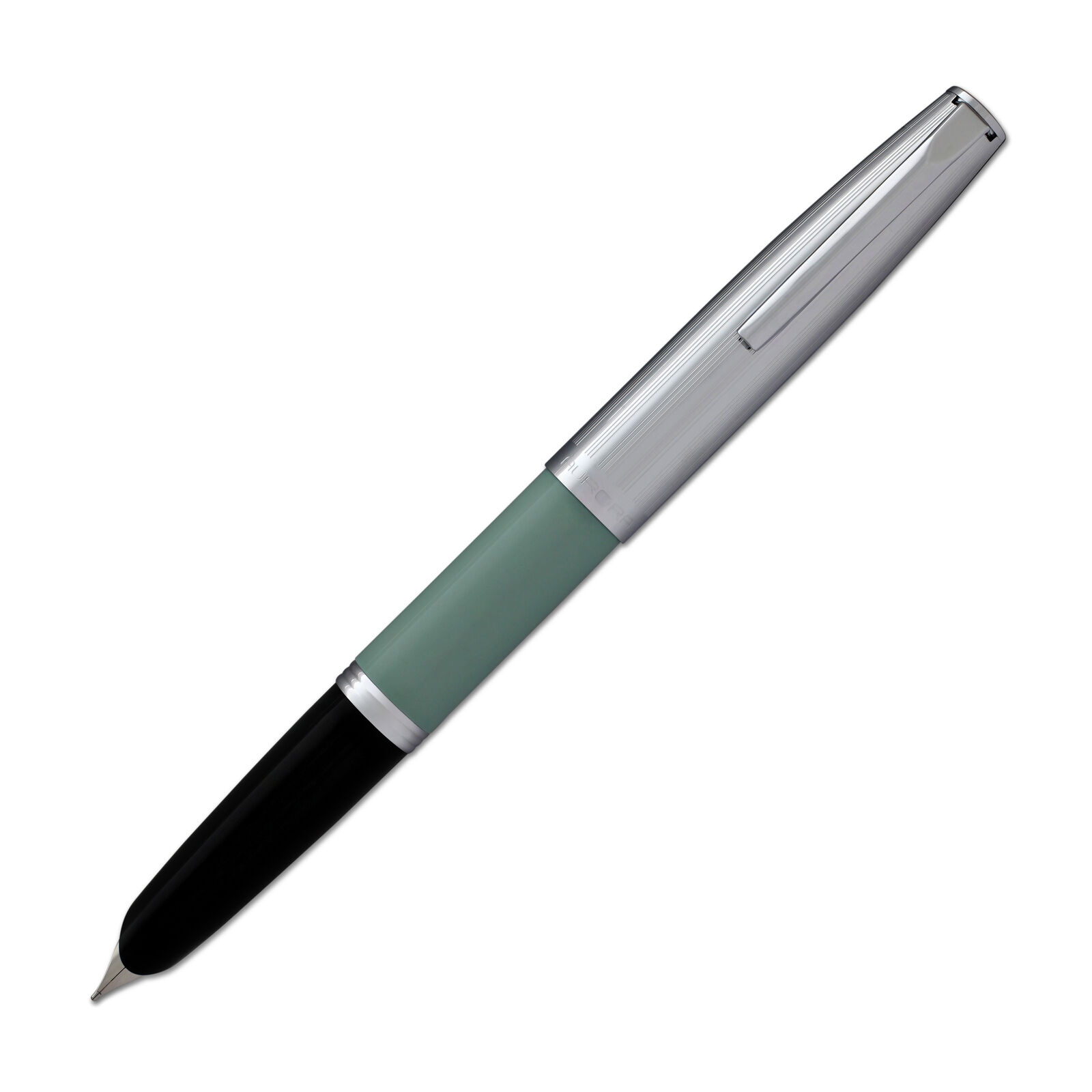 Aurora Duo Cart Fountain Pen - Light Green Resin With Chrome Cap, Medium Point