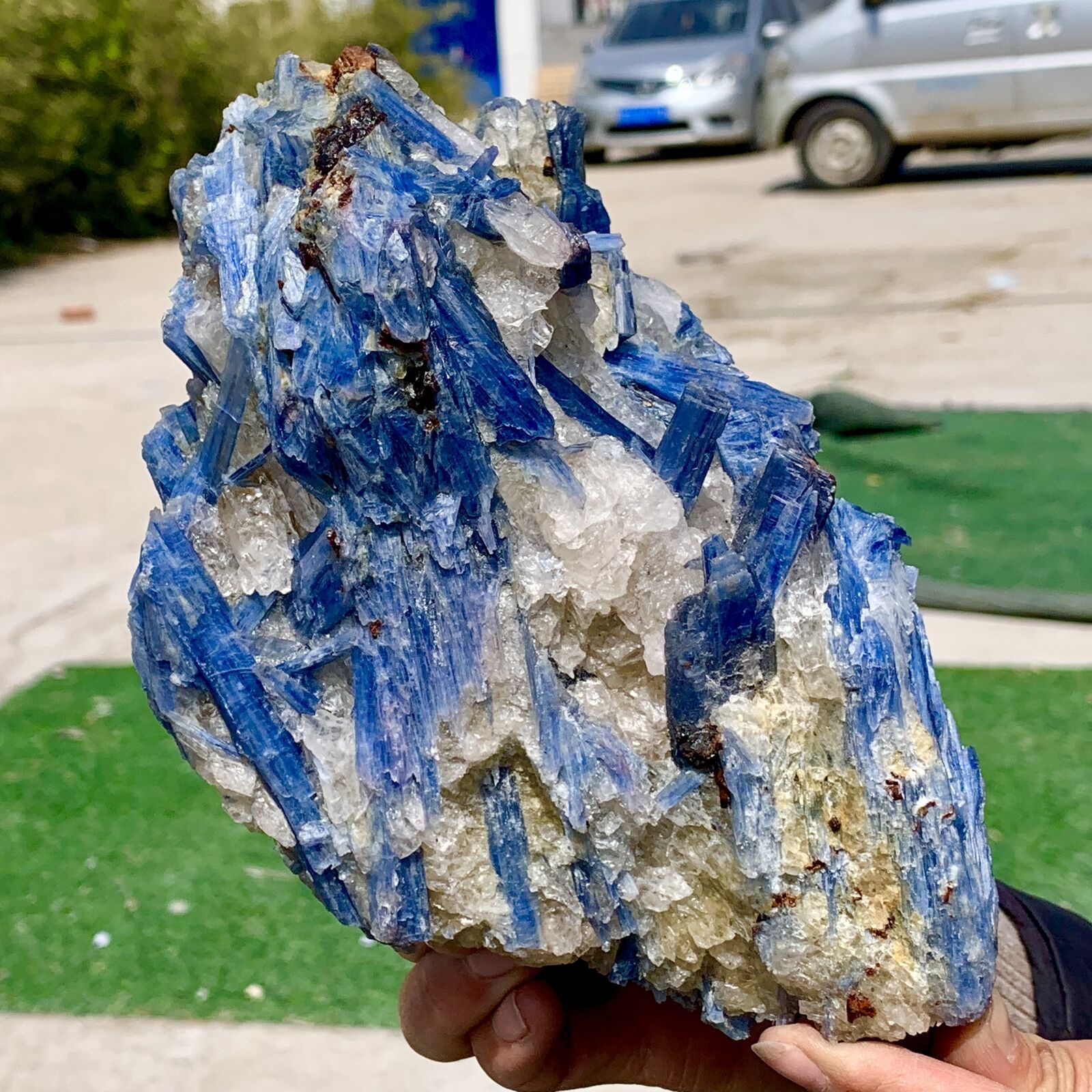 4.61LB Rare Natural beautiful Blue KYANITE with Quartz Crystal Specimen Rough