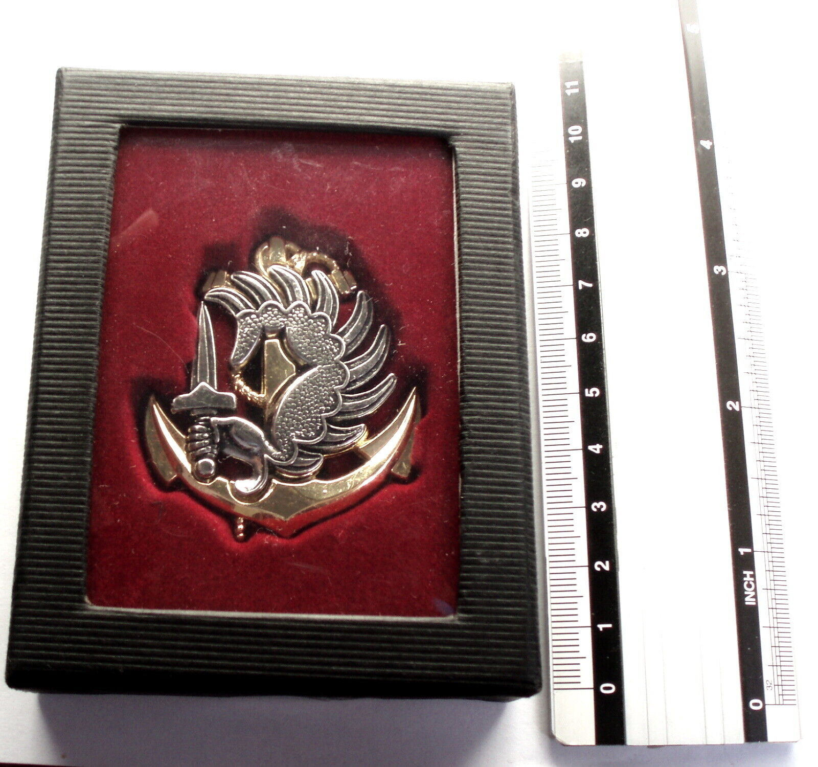 FRENCH COLONIAL MARINE PARATROOPER Badge Repro in Display Box.