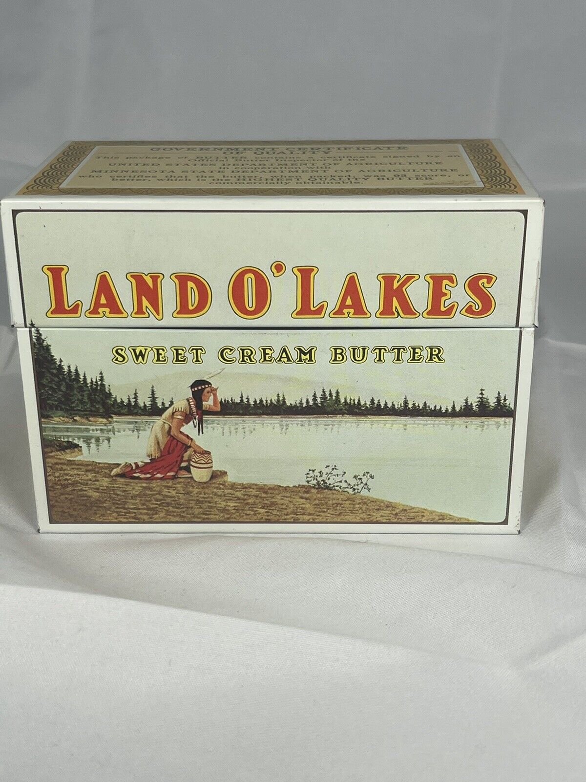 Vintage LAND O\' LAKES Sweet Cream Butter Recipe Box. RARE