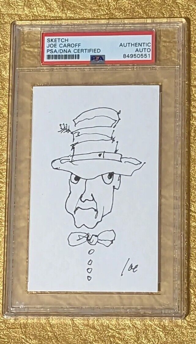 Joe Caroff Hand Drawn PSA/DNA Autograph Signed Sketch James Bond Designer