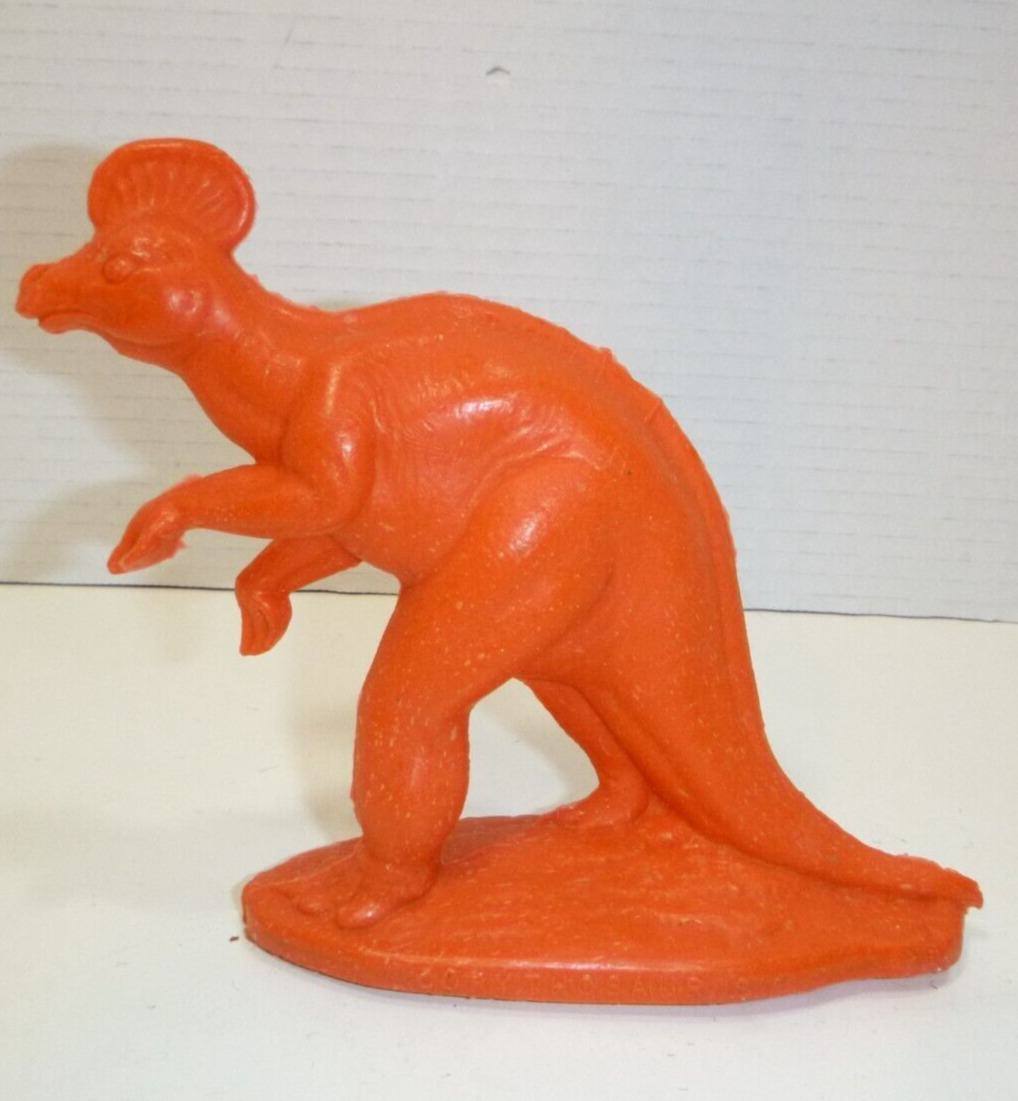 Vintage 1964 Sinclair Dinoland Mold-A-Rama Wax Dinosaur - CORYTHOSAURUS (Orange)