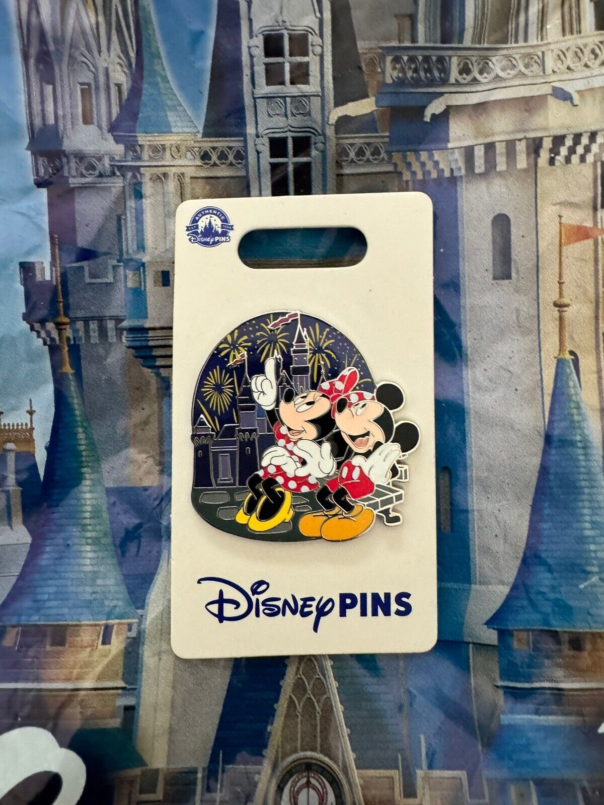 2024 NEW Disney Parks Mickey & Minnie Mouse Watching Fireworks At Castle OE Pin
