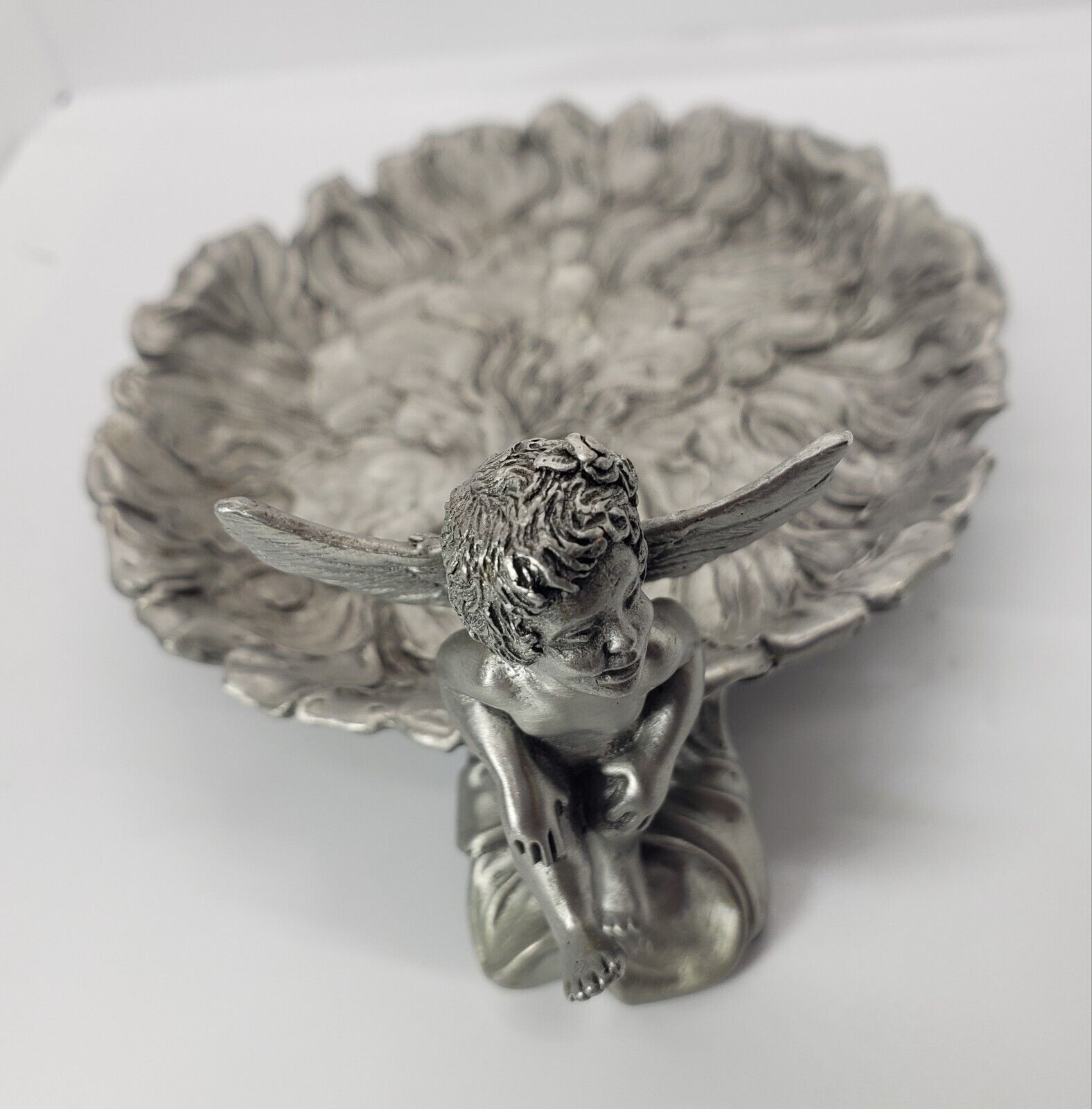 Rare Rawcliffe 1994 Pewter Angel  3 footed dish