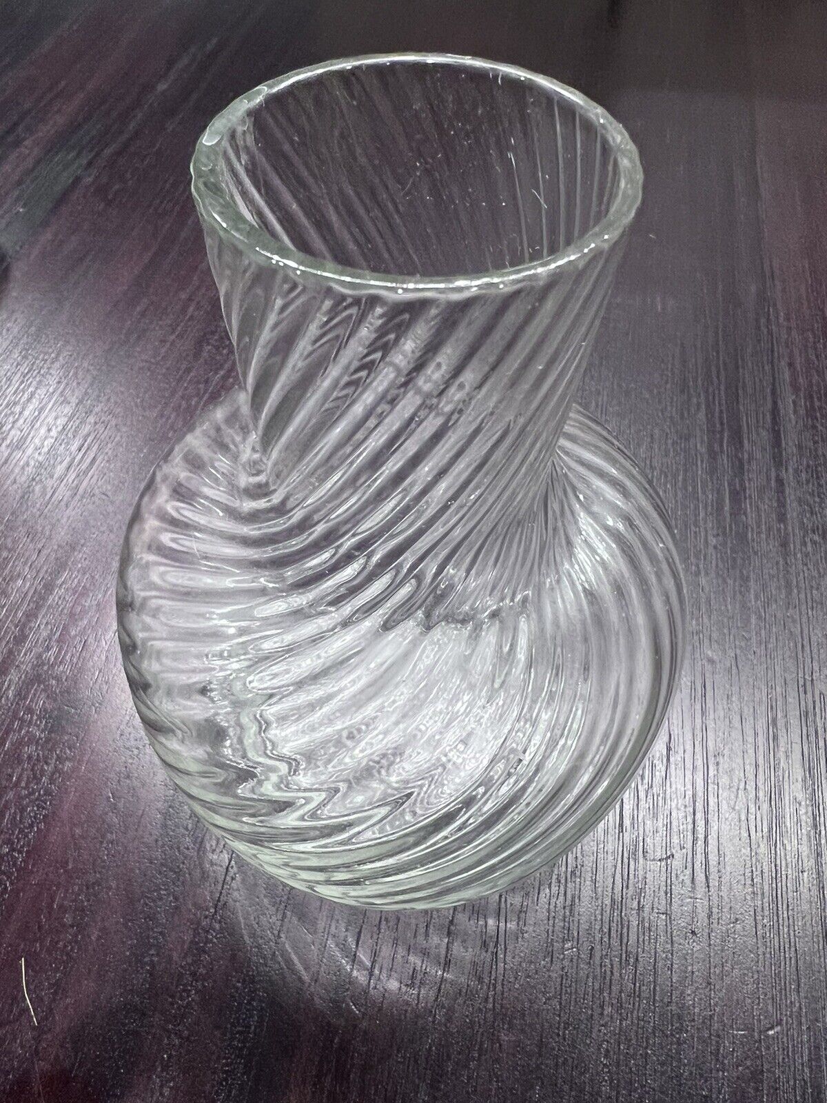 vintage Vase hand blown Twisted glass vase Delicate Beautiful 1960’s Mid Century