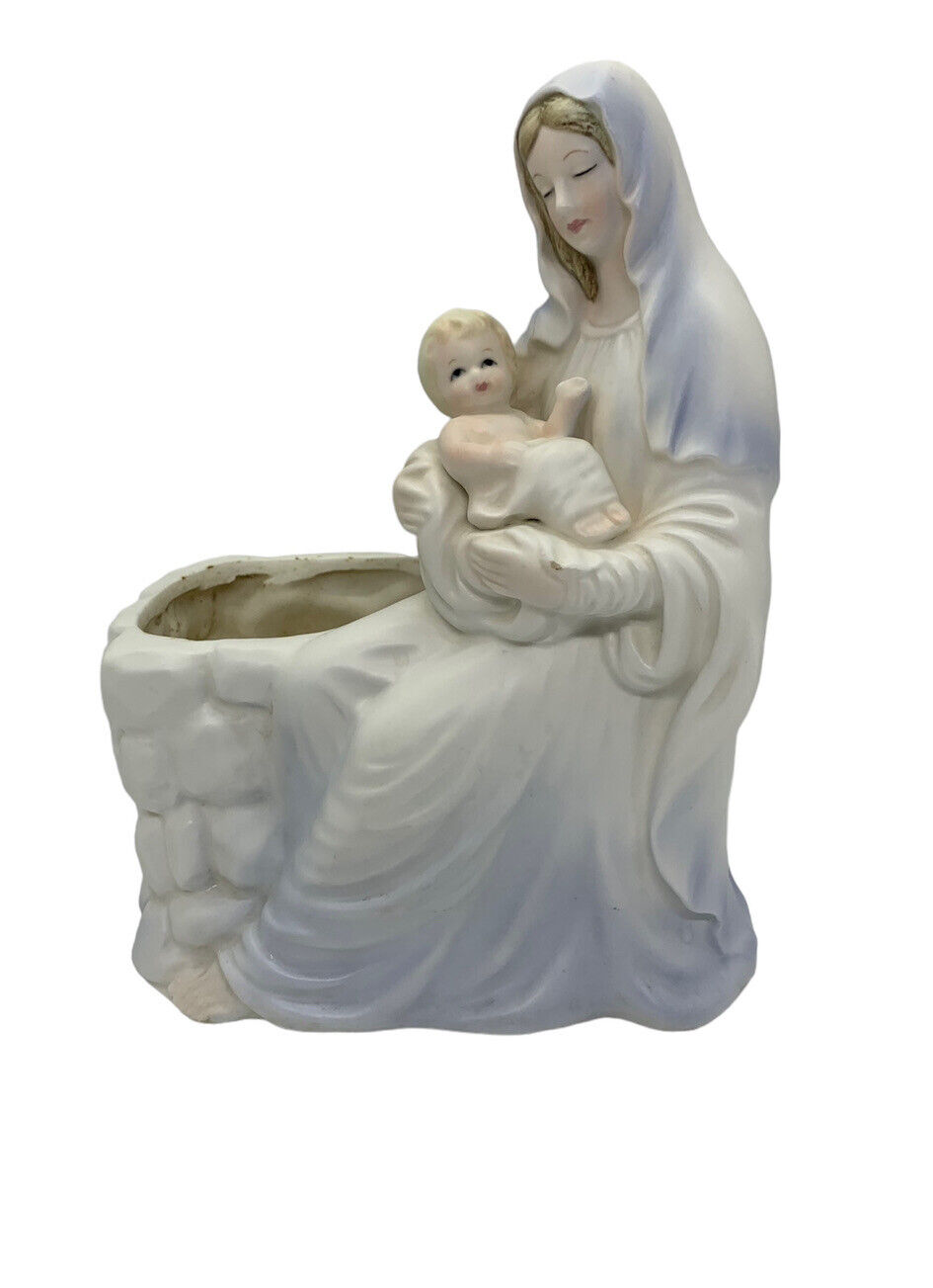 Vintage Mother Mary And Child  Samson Import 1962  #5370  Figurine Planter