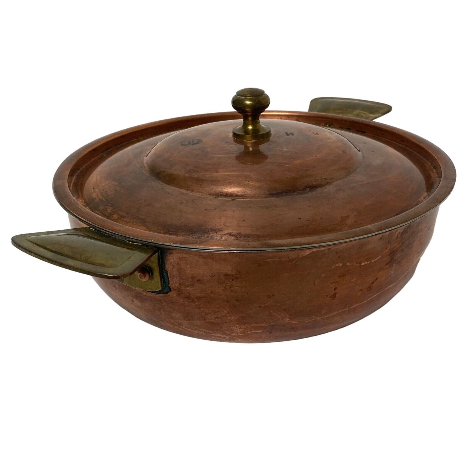 L. LECELLIER VILLEDIEU French Copper Pot Made in France Casserole with Lid 1.5QT