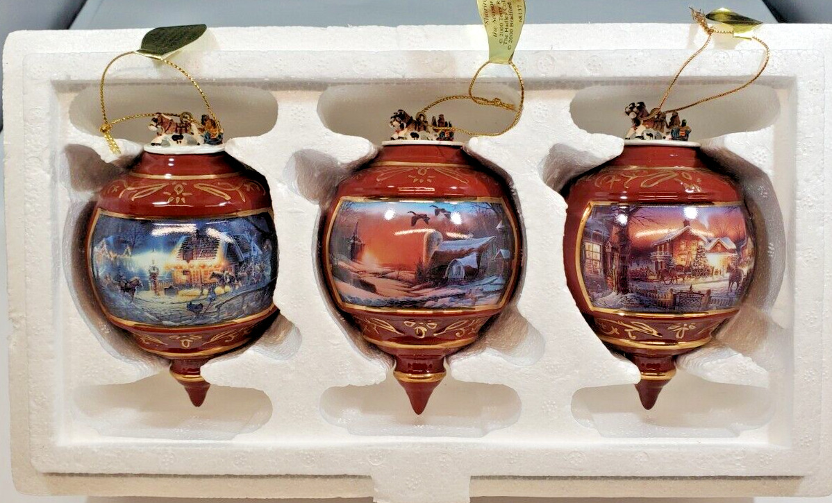 Bradford Editions Terry Redlin Christmas Ornament Heirloom Porcelain Collection8