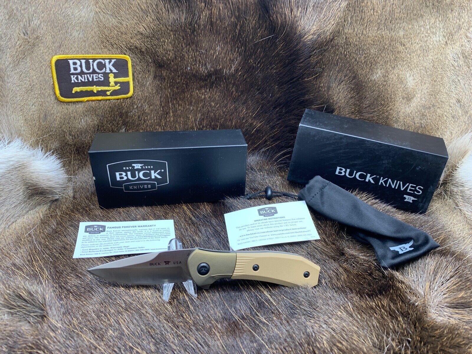 Buck 590 Paradigm Bolster Lock Folding Knife With Tan G10 Handles Mint In Box