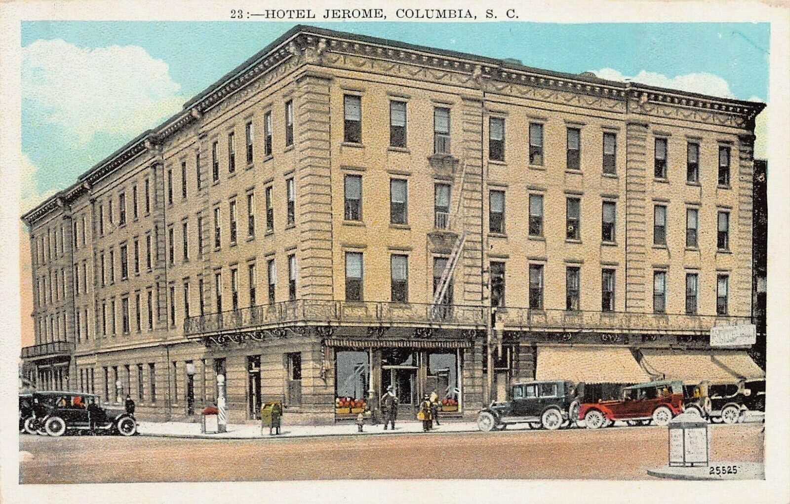 Hotel Jerome, Columbia, South Carolina, Early Postcard, Unused