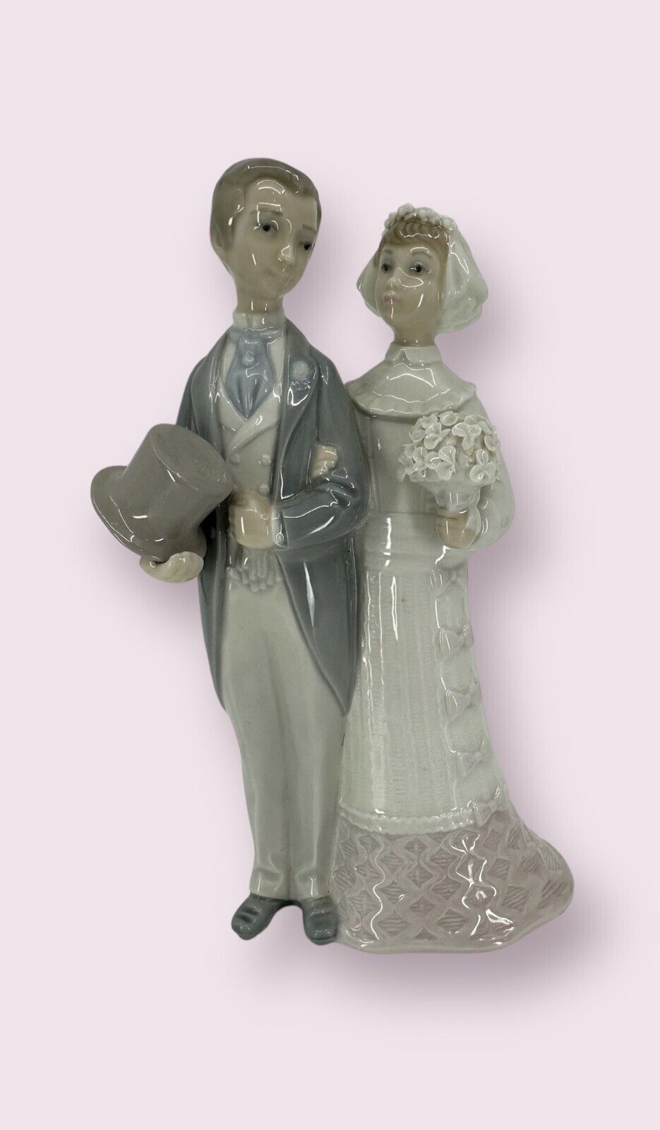 Vtg Lladro BRIDE & GROOM #4808 Wedding Figurine 1970s Retired 2005 *HAS DAMAGE*