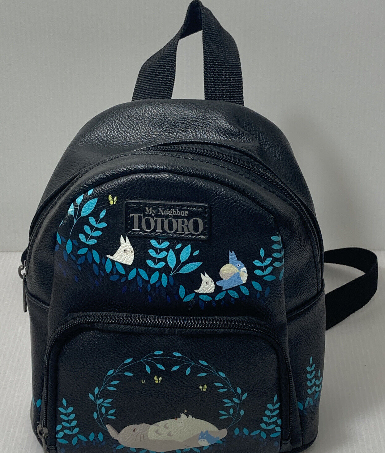 Studio Ghibli My Neighbor Totoro Leaf & Butterfly Black Mini Backpack 1988 VTG