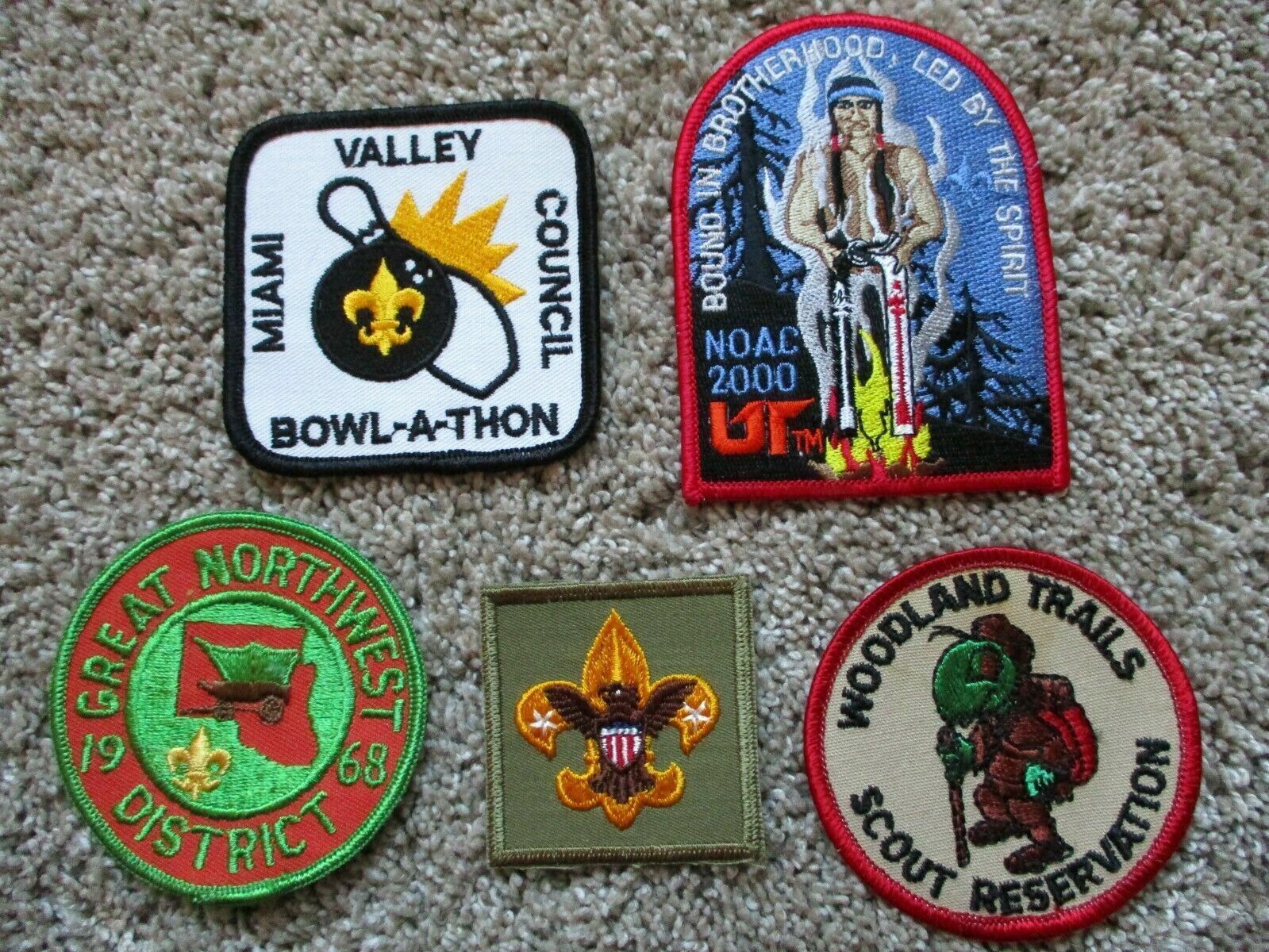 Lot of 5 BSA boy scout patches #8