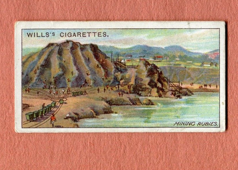 1916 W.D. & H.O. WILLS CIGARETTES MINING TOBACCO CARD #40 RUBIES MOGOK BURMA