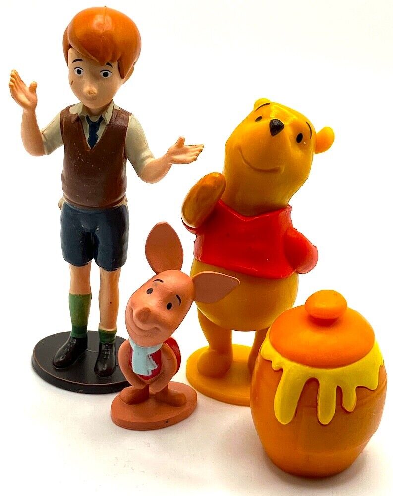 CHRISTOPHER ROBIN Pooh PIGLET Disney WINNIE THE POOH 4 Figure Play Set PVC TOY
