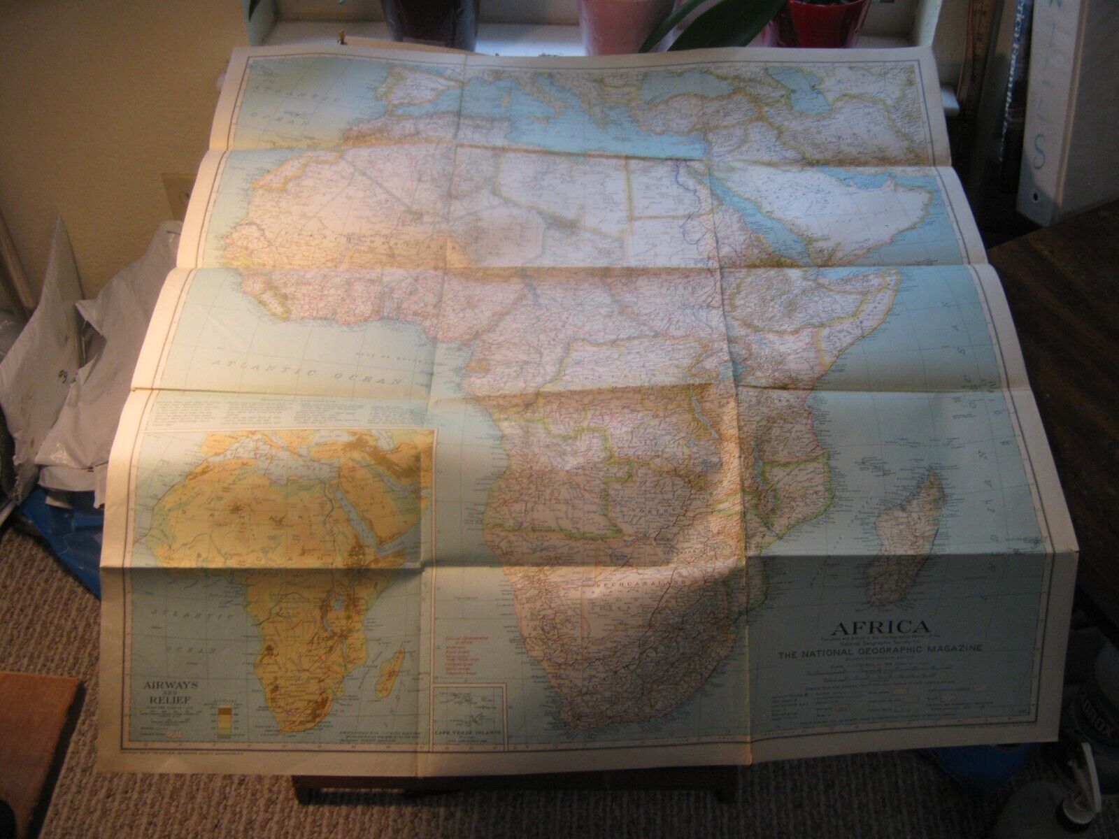 ANTIQUE AFRICA MAP June 1935 National Geographic