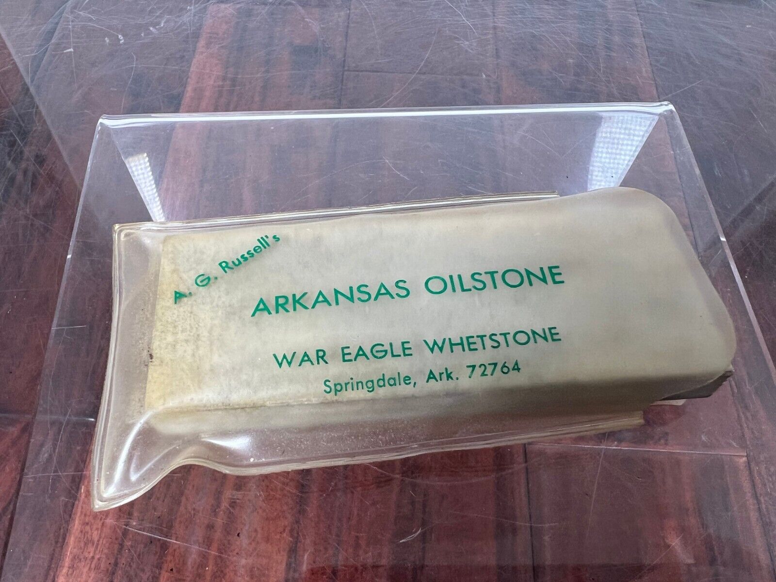Vintage Russell's War Eagle Whetstone Arkansas Oilstone 1.5