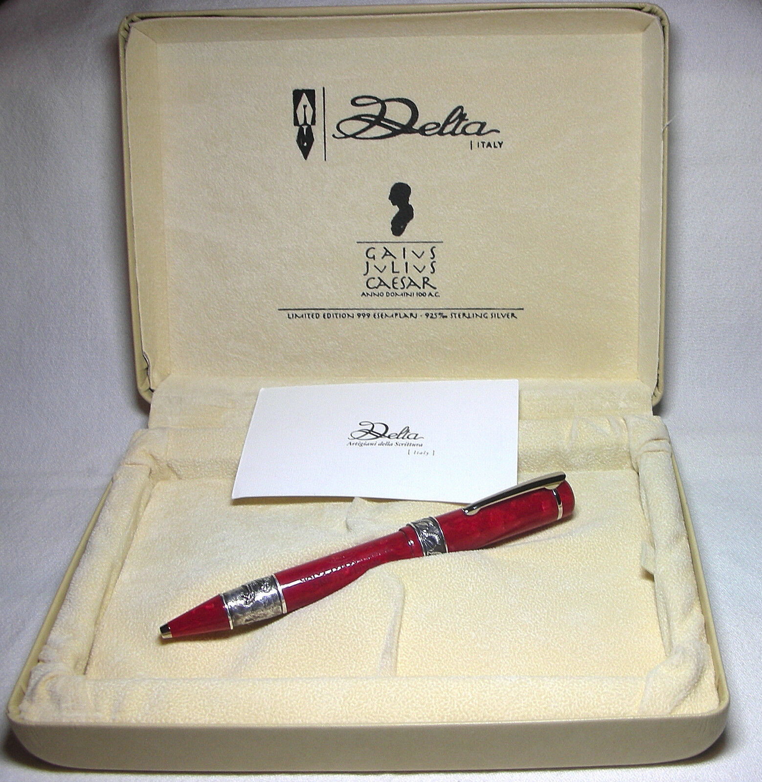 Delta Julius Caesar 1999 Limited Edition Pen in Red New in Box Product 