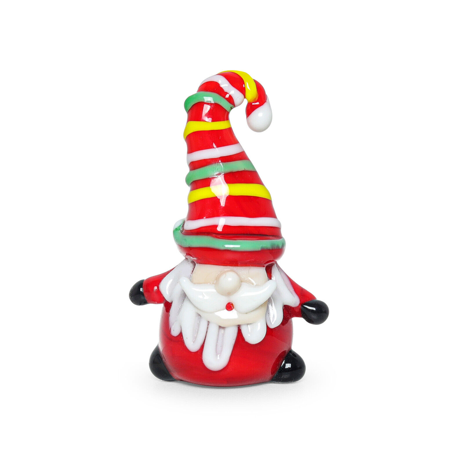 2Pcs Color Crystal Santa Claus Figurine Collectible Glass Santa Claus Ornament