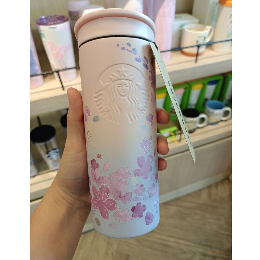 Starbucks Tumbler New 2024 Gift Stainless Sakura Cherry Blossom Gradient 12 oz.