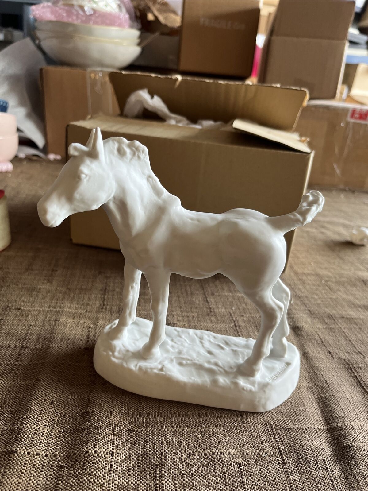 Vista Alegre Biscuit Colt P White Horse Statue