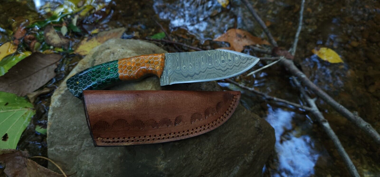 Damascus steel knife, Birthday gift, Hunting knife, Camping tool, handmade knife