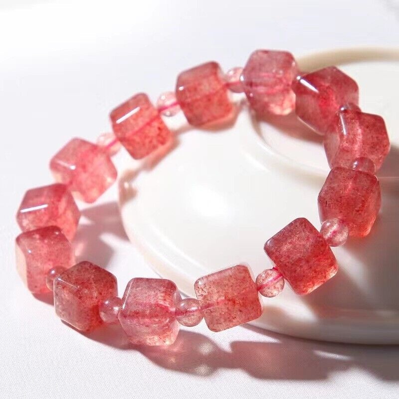 Beautiful Jewelry Natural Strawberry Quartz Crystal Beads Bracelet 10mm AAA