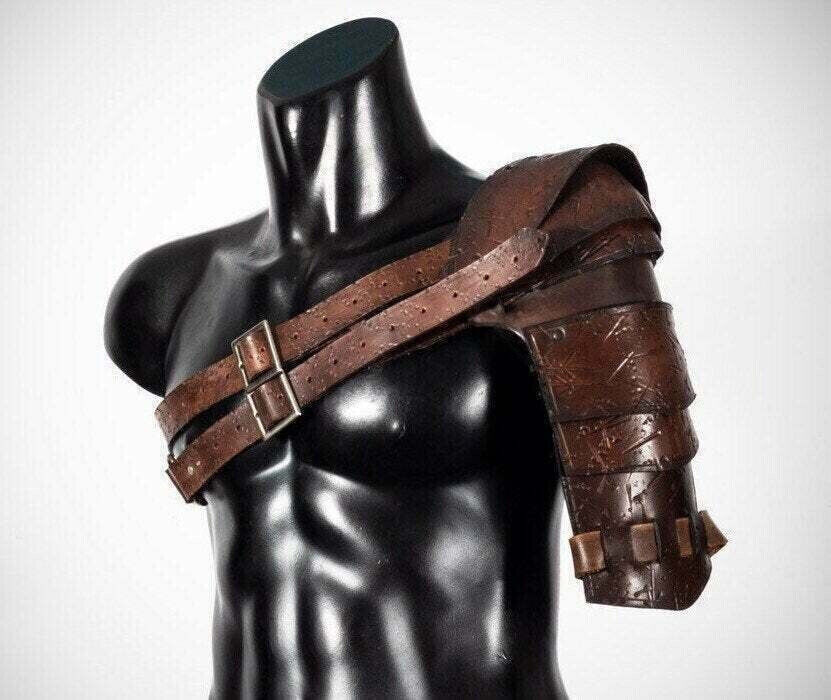 Halloween Medieval Leather Barbarian Viking Pauldron Gladiator Shoulder Larp SCA