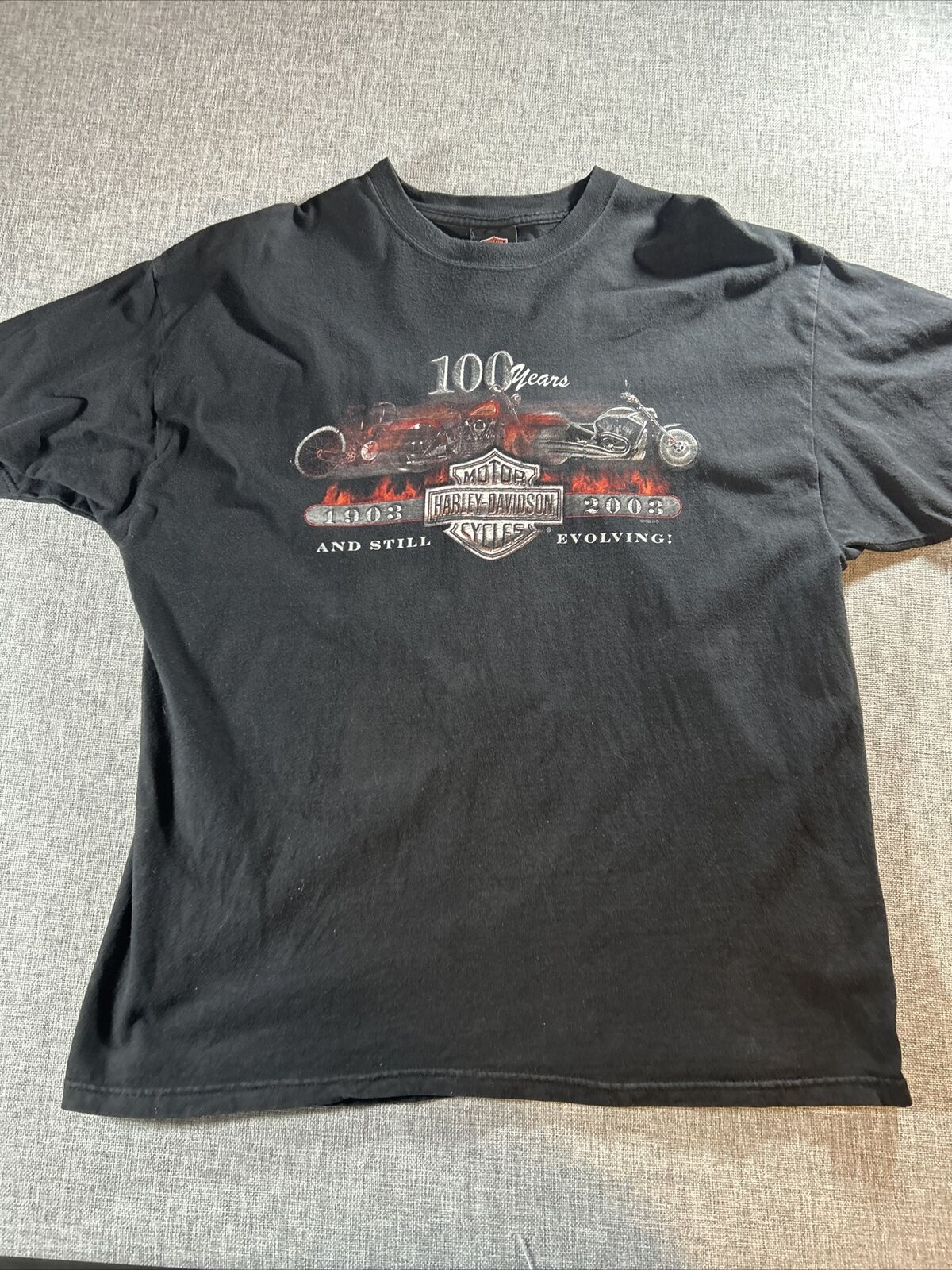 Vintage Harley Davidson Motorcycles Shirt XL Made In USA 100 Years Commemorative