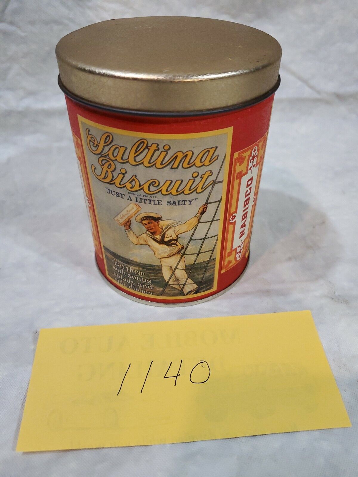 Vintage Saltina Biscuit Nabisco Tin Just A Little Salty - Cracker Tin