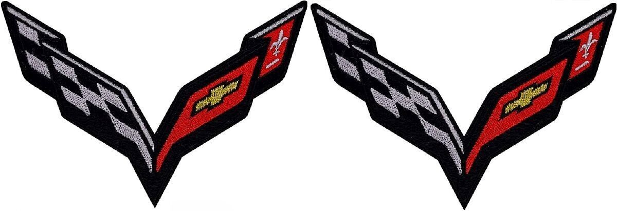 CORVETTE C7 RACING TEAM EMBROIDERED PATCH -2PC iron on Sew 5