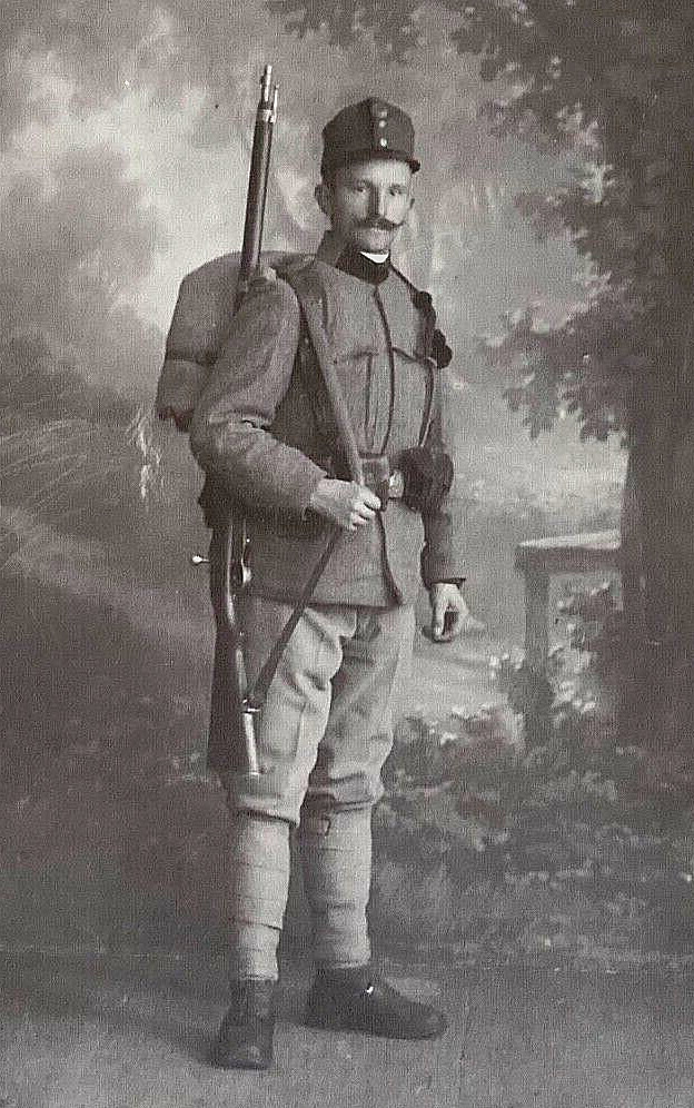 WW1 AUSTRIA-HUNGARY KUK INFANTRYMAN wMANNLICHER M-1895 RIFLE PHOTO POSTCARD RPPC