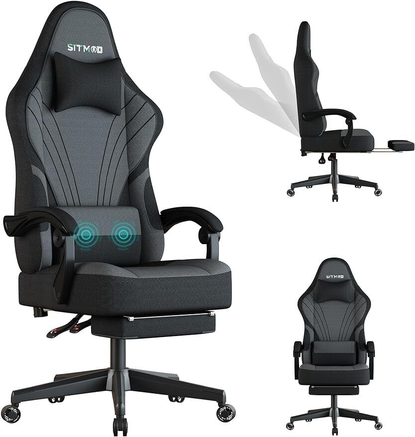 Gaming Chair,Big and Tall Gaming Chair with Footrest,Ergonomic Computer Chair